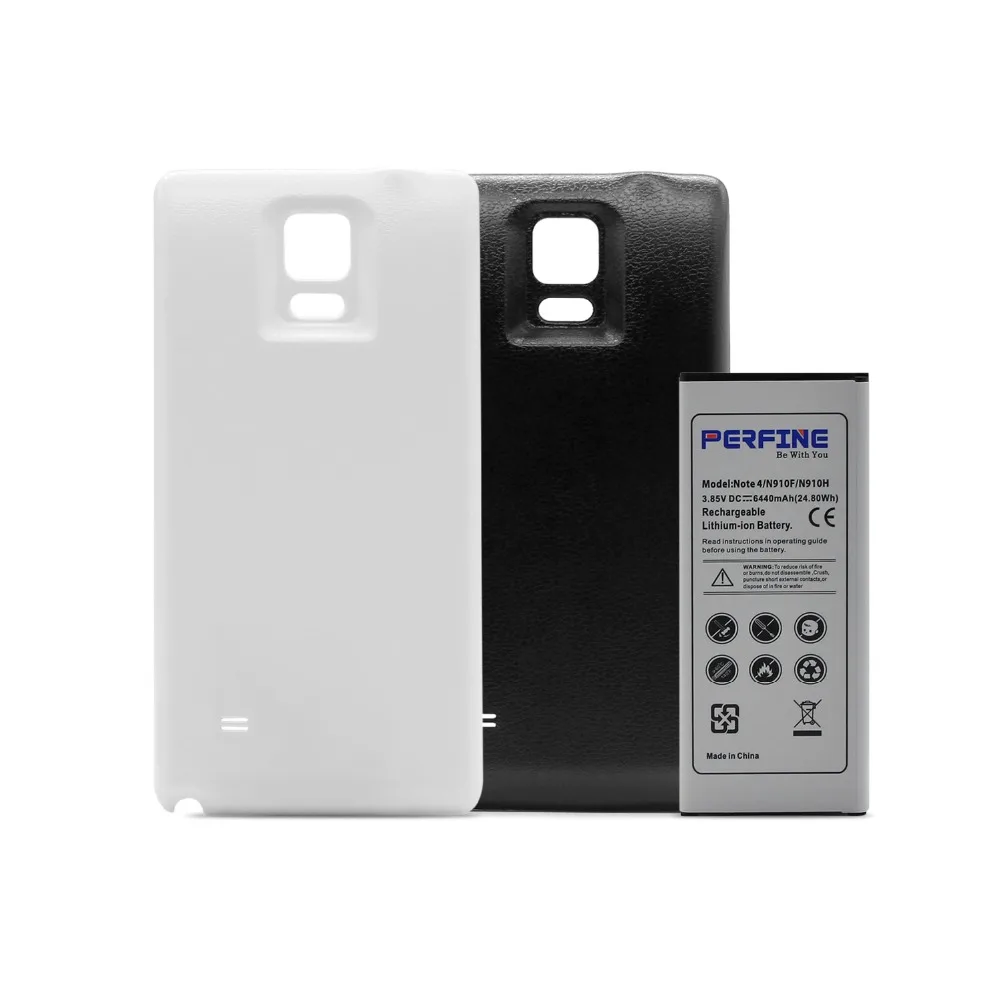 

NEW 6440mAh Mobile Phone Battery Replacement For Samsung Galaxy Note 4 N910U/S/L/F/H NFC Extended Battery With Back Cover Case