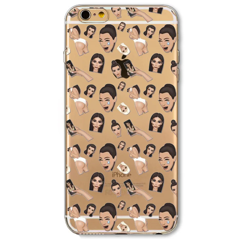 Fuuny Face Kimoji Kim Kardashian For iPhone 7 8 6 6S Plus