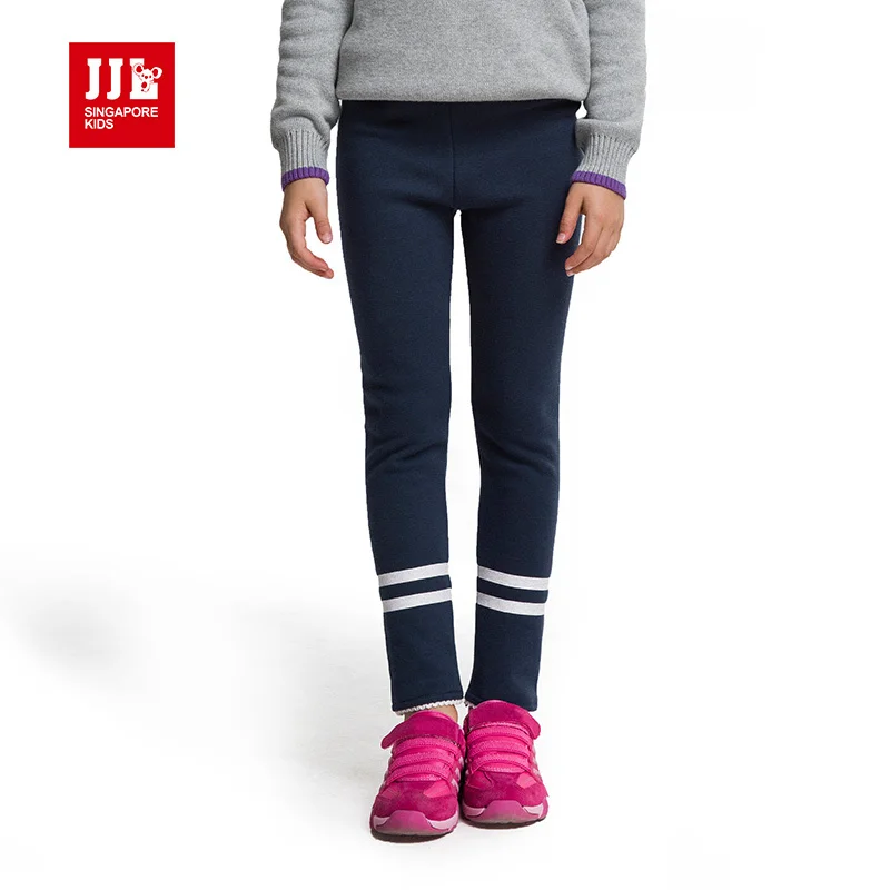 girls legging pants warm lining for kids pants skinny winter legging