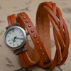 shsby New Roma vintage cowhide spirally wound watchband roman numerals Weave braid watch women Leather strap watches ► Photo 2/6