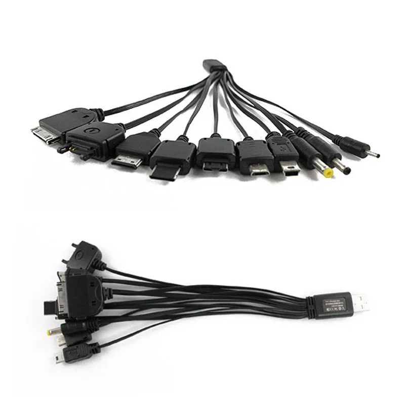 المحمولة متعددة الوظائف 10 في 1 USB كبل شحن متعددة سفر كابل شحن سلك خط ل PSP الهاتف المحمول Mp3 لاعب الرقمية كاميرا