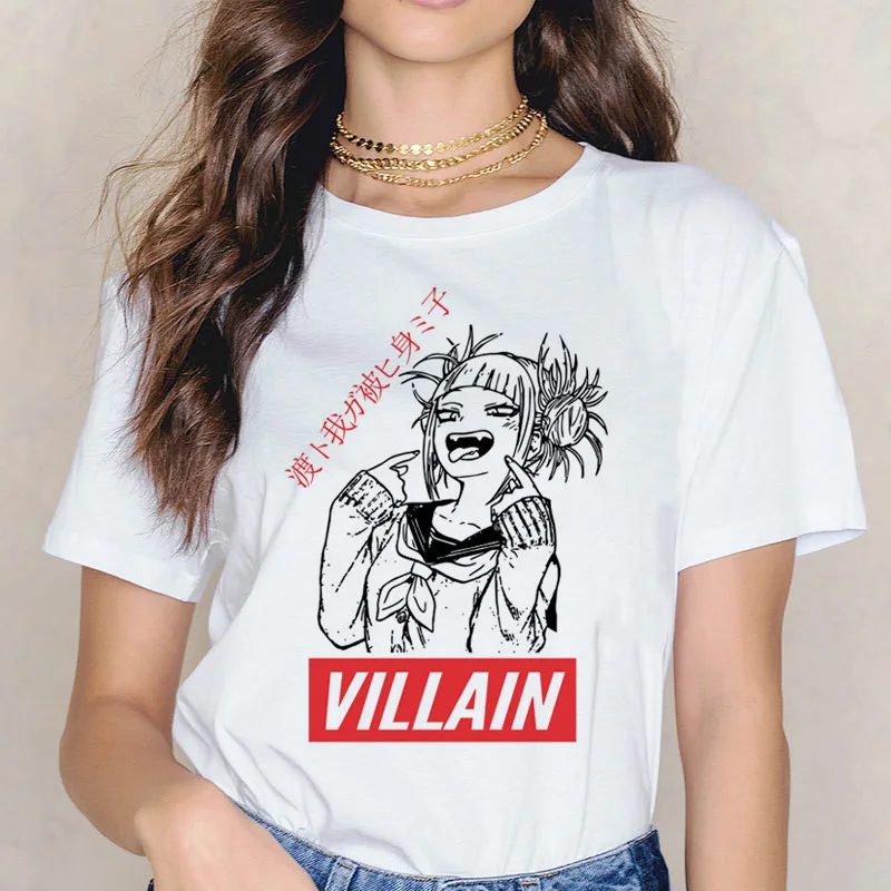 

senpai boku no hero academia Print T Shirt Cartoon shirt women t-shirt tee harajuku 90s Himiko Toga waifu tshirt Ahegao female