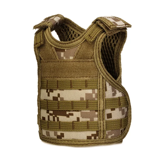 Tactical Beer Military Molle vest mini Miniature Wine bottle cover vest Beverage Cooler Adjustable shoulder straps - Цвет: Desert digital