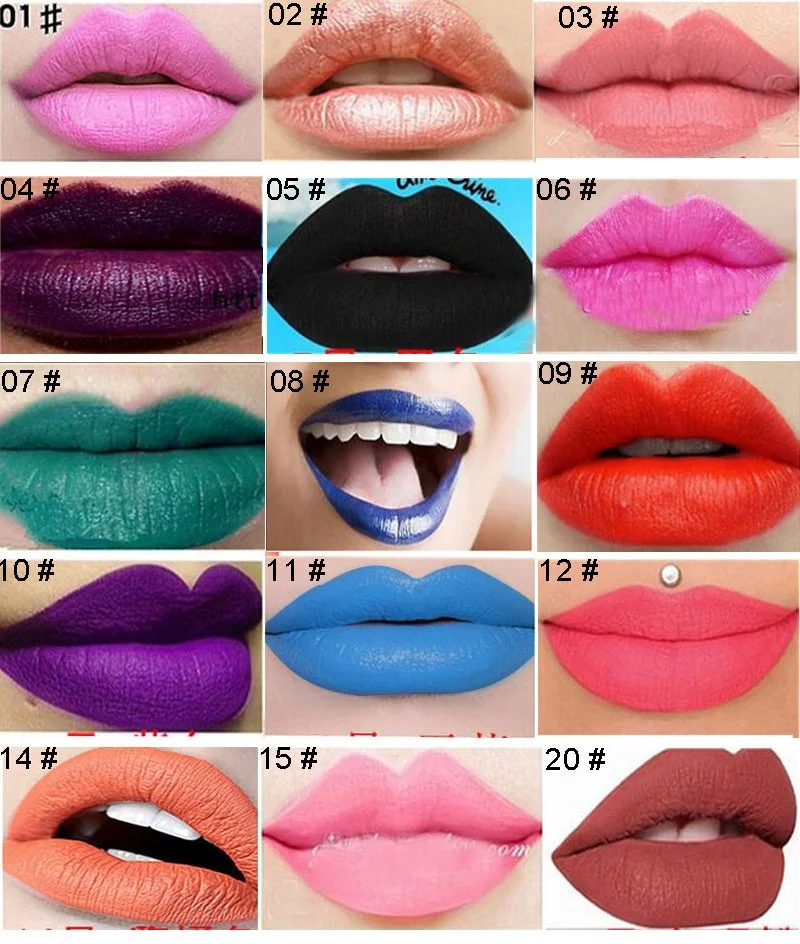 High quality 15 colors Lot Matte Lipstick Velvet Batom Lips Long-lasting Waterproof Liquid Matte lip gloss Beauty Makeup High quality 15 colors Lot Matte Lipstick Velvet Batom Lips Long-lasting Waterproof Liquid Matte lip gloss Beauty Makeup