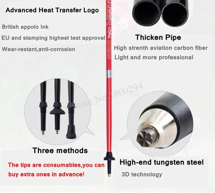 Ультра-легкие складной для нордической ходьбы углеродного волокна походы походы палку альпенштоком углерода трости для туризма палки для ходьбы скандинавская ходьба палки палки для скандинавская ходьба трость