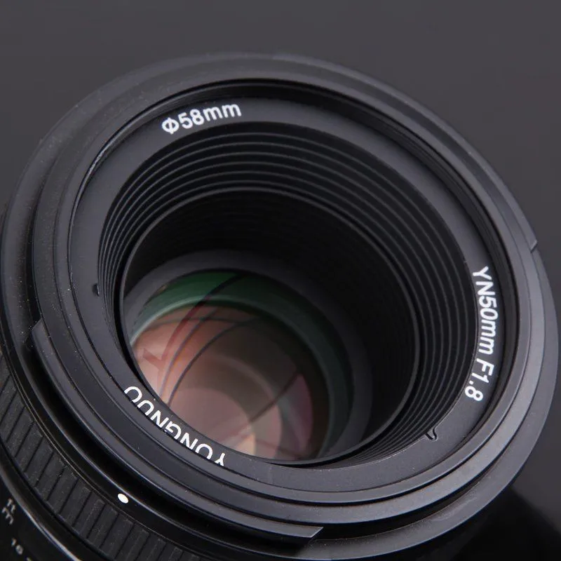 Объектив YONGNUO YN 50 мм YN50mm f/1 8 AF + бленда УФ фильтр 58 чехол комплект с автофокусом для