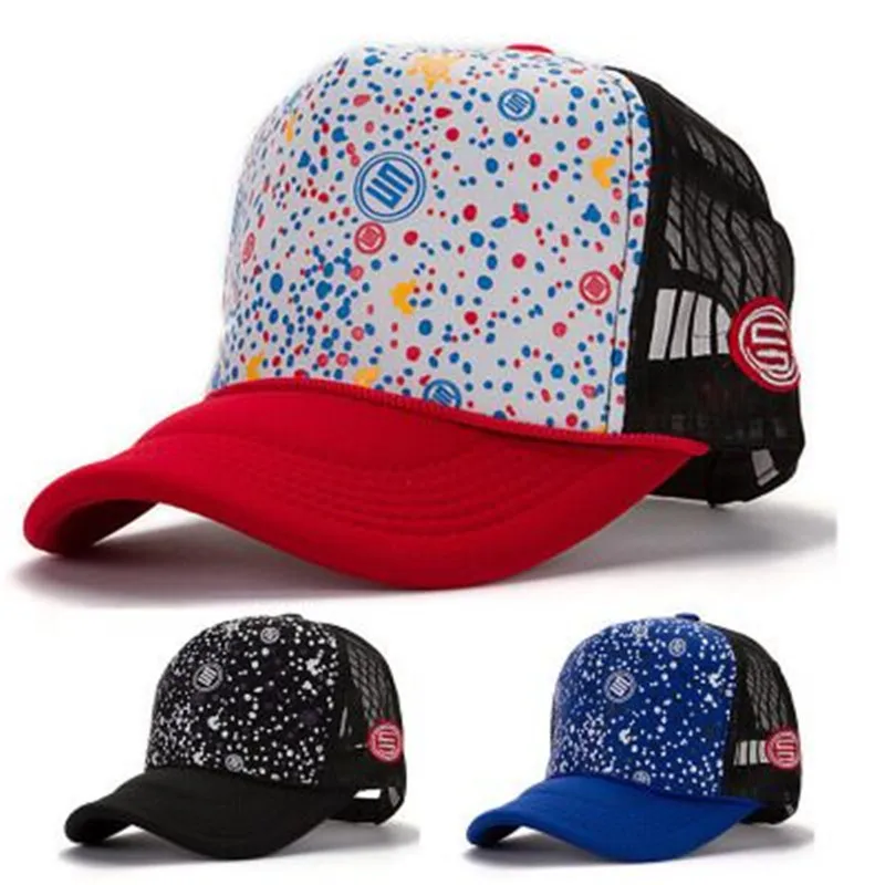 The new design street pig Luo STAGE snow point mesh cap point offset cargo truck baseball cap hip-hop hat summer The new design street pig Luo STAGE snow point mesh cap point offset cargo truck baseball cap hip-hop hat summer