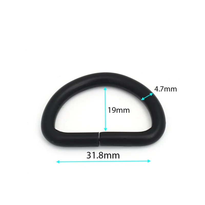 

50 Pcs Black Type D Ring Connection Alloy Metal Bags Buckles DIY Accessory Carabiner Hardware Matching D Rings