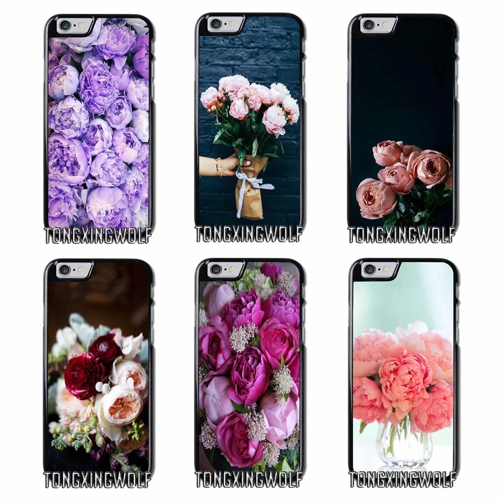 Фиолетовый Пионы Пион чехол для iPhone 4S 5S SE 6 S 7 8 9 плюс XR XS Max samsung примечание S4 S5 S6 S7 S8