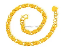 Fishes Link Bracelet Chain Carved Women Solid 18K Yellow Gold Plated Alluvial Gold Bracelet Bangle Jewelry Wholesale