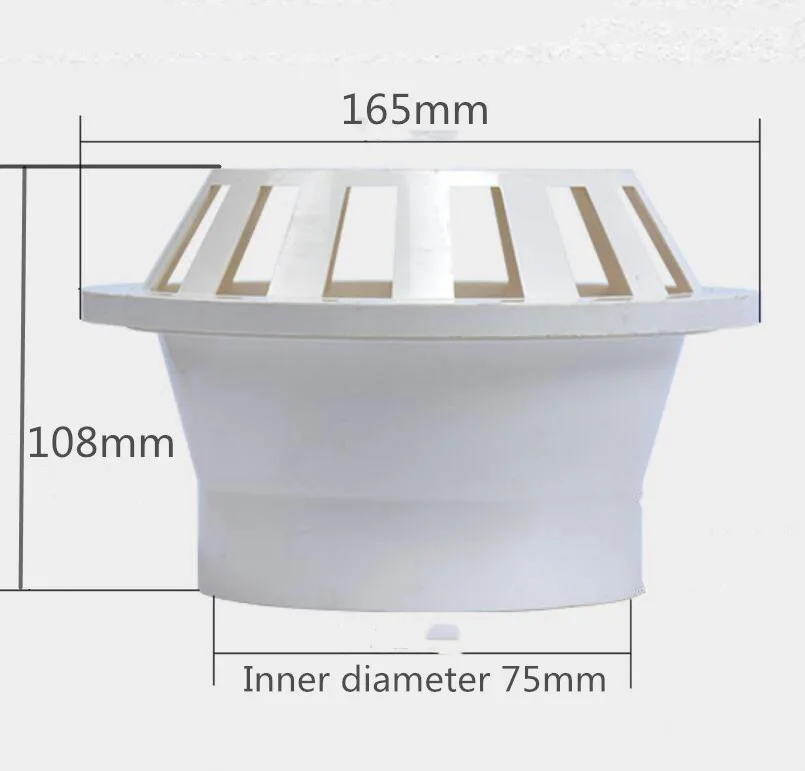 ПВХ наружный сток в полу 75/110 мм потолочные напольные Drain круглый слив дождя ведро воздухопроницаемая Кепка Vent Пластик потолочные напольные слива - Цвет: 75