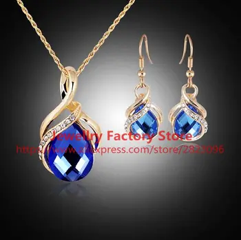 

200sets/lot high quality crystal necklace wedding necklace earrings set bride jewelry wholesale crystal necklace earrings set