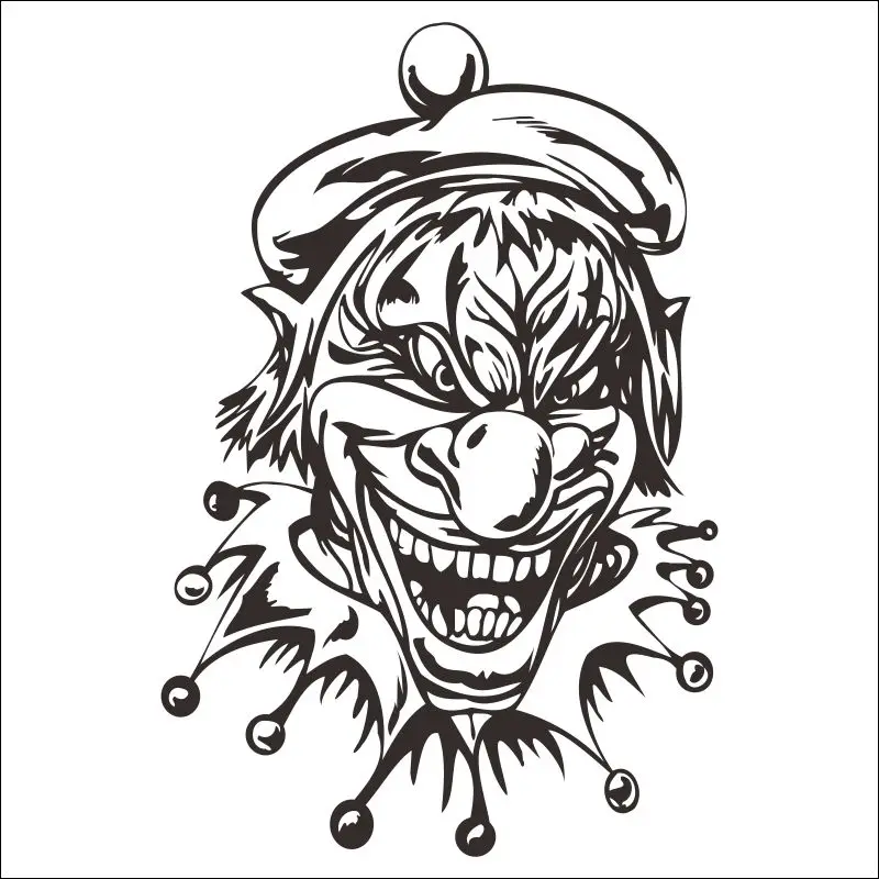 DCTAL Clown Wall Decal Circus clown pared Jester Juggler Carnival positive decor Nursery Kids Room Wall Art Decoracion para 0600