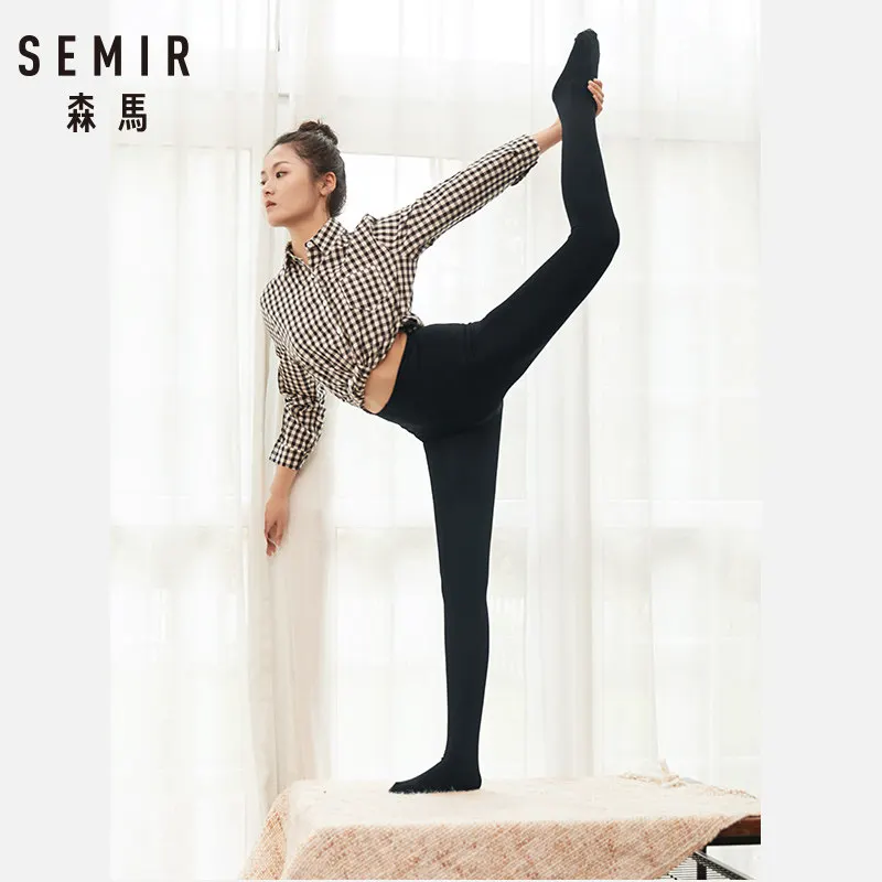 

SEMIR Women Fleece-Lined 240 Denier 240D Matt Opaque Tights with a Control Top to Hold in the Tummy and Bum Stirrup