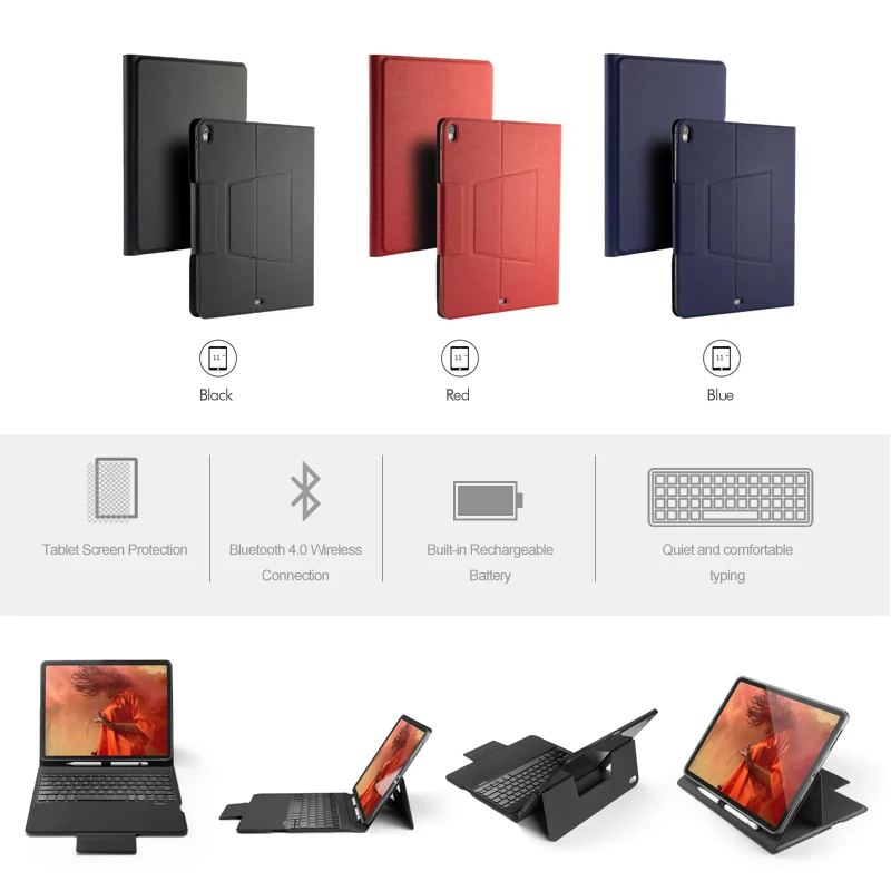 Чехол для клавиатуры с Bluetooth 5 1 iPad pro 12 9 дюйма 2018 беспроводная клавиатура Все в