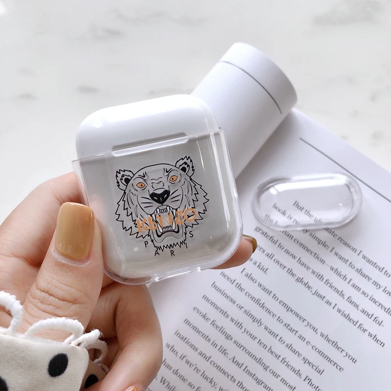 For Airpods2 Case Cute Cartoon Transparent Hard Wireless Bluetooth Earphone Case For Air pods Cover For AirPods Dust Guard Coque