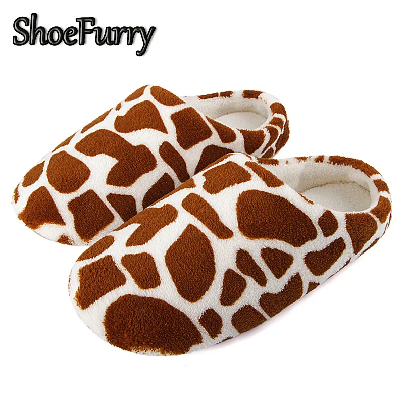 Зимние домашние тапочки ShoeFurry Женская хлопковая обувь мягкие плюшевые для женщин