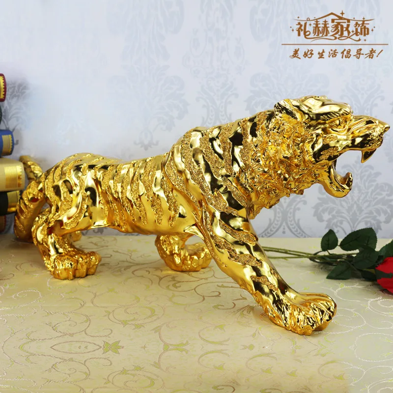 Современная Абстрактная Золотая Пантера скульптура Геометрическая Смола статуя тигра дикая природа Декор подарок ремесло орнамент аксессуары для интерьера
