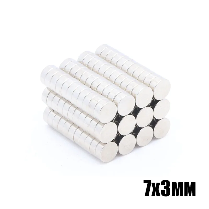 100pcs 7x3 mm Disk NdFeB Magnet 7*3 N35 Strong Disc Rare Earth Neodymium Magnets 7mm x 3mm | Строительство и ремонт