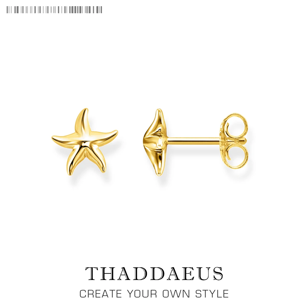 Starfish Gold Stud Earring,Thomas Style Fashion Good Ethnic Jewerly For Women Girls, Ts Gift 925 Sterling Silver,Super Deals