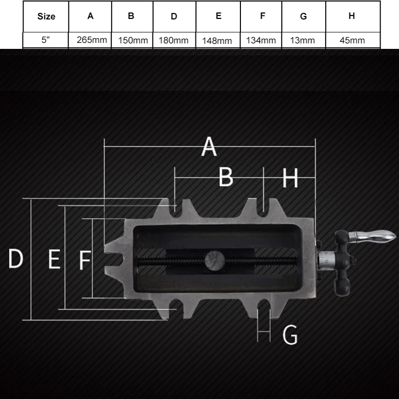 5 дюймов Руководство скамья тиски con barra Вертикальная X Y направление горизонтальная углеродистая сталь угол механический Рабочий стол инструменты