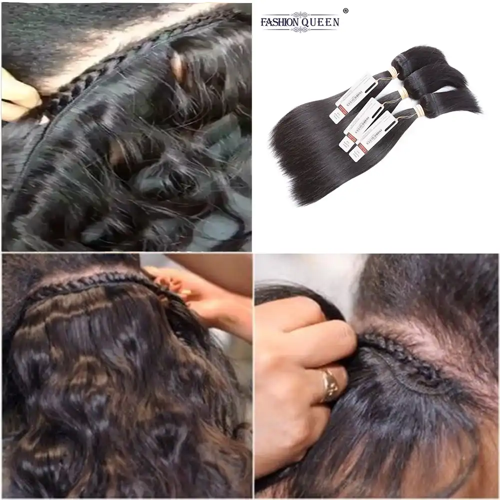 Fashion Queen Brazilian Straight Hair 3 Bundles Braid In Bundles