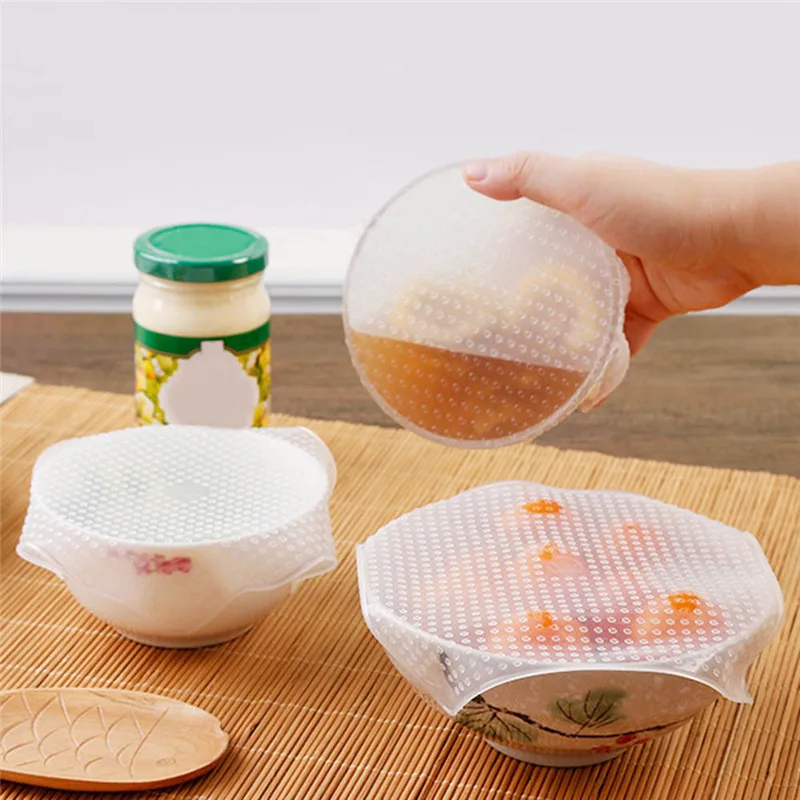 

Transparent silicone cover refrigerator plastic wrap multifunctional reusable kitchen food sealing film cover