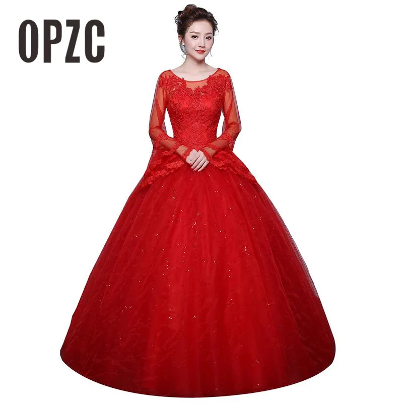 New Fashion Classic Romantic Red Ball Gown Wedding Dress 2022 New