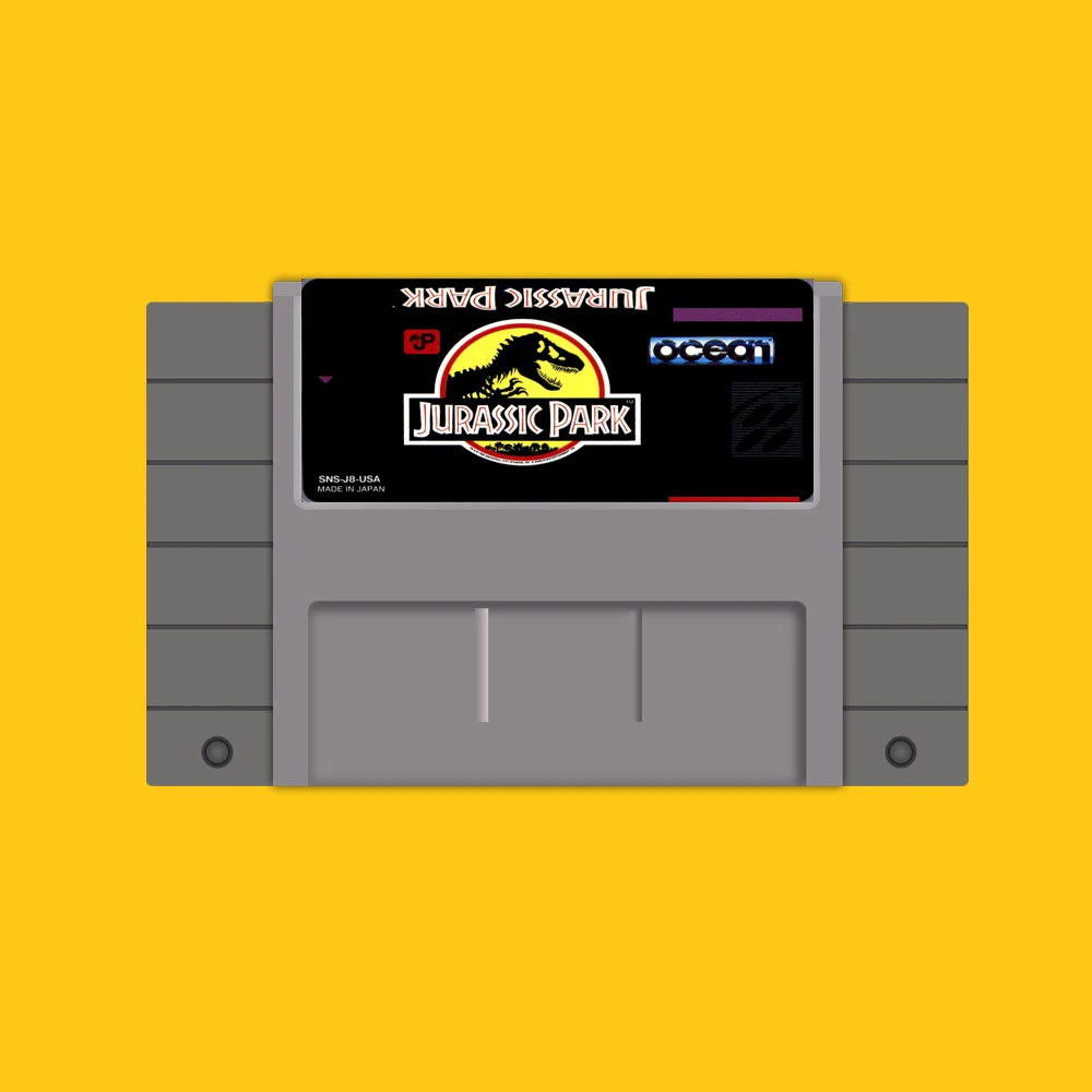 16-битная большая серая игровая карта Jurassic Park для игроков в США NTSC | Электроника