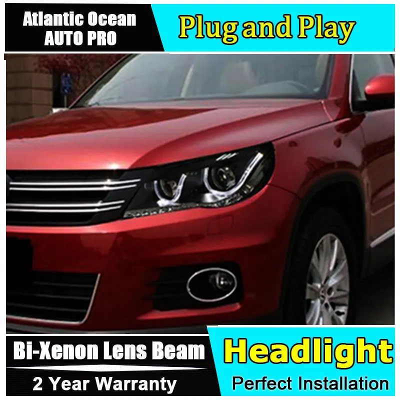 2010 2011 2012 для vw tiguan фары angel eyes автомобильный Стайлинг светодиодный DRL Bi-xenon двойной объектив парковочный Ксенон H7 светодиодный налобный фонарь