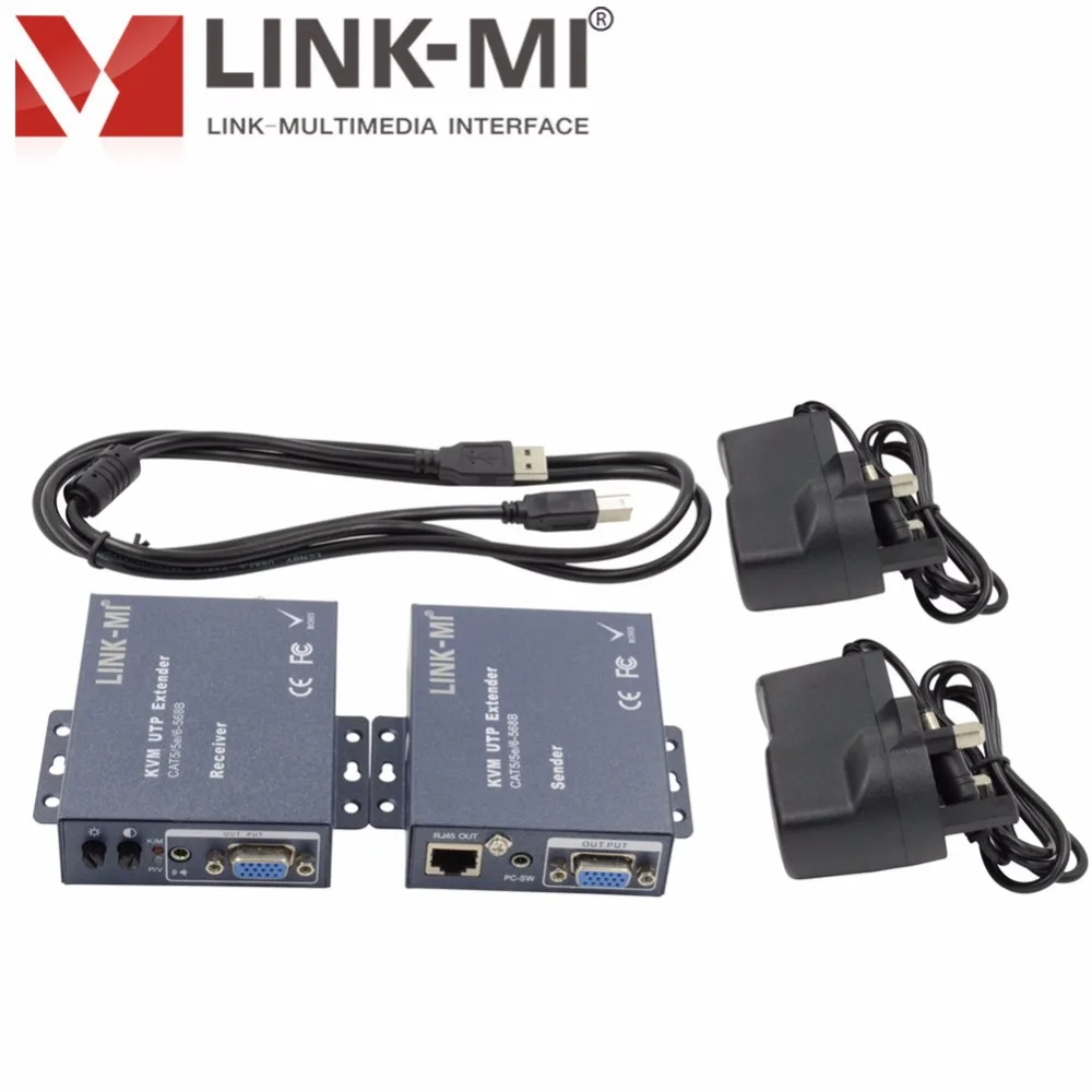 LINK-MI 100 м KVM расширитель порта VGA 1080 p по одной Cat5e/6 RJ45 UTP кабель поддержка клавиатуры/Мышь Регулируемый четкость и яркость