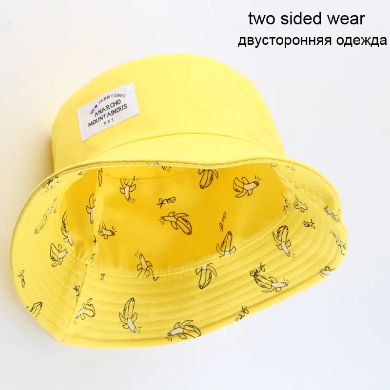 Желтая панама с рисунком банана|cotton bucket hat|mens hatbucket hat |