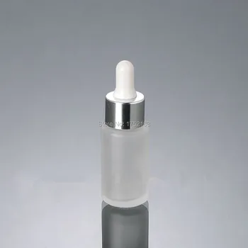 

NEW 20ml Frosted glass dropper bottles with Bright silver collar white bulb ,glass dropper ,Essential oil bottles,lotion bottles