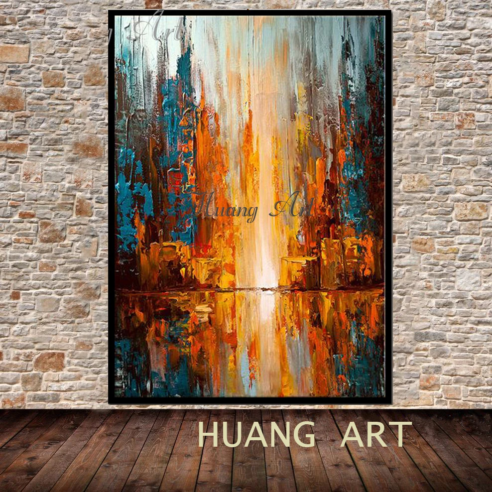 Wall Art Picture Abstract hand painted oil painting sunrise bar Gallery