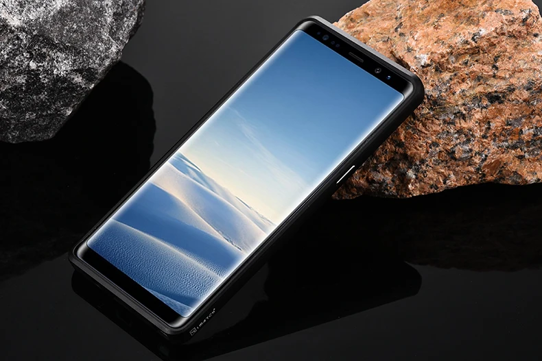 iMatch Luxury Aluminum Metal Bumper Carbon Fiber Back Cover Case for Samsung Galaxy Note 8