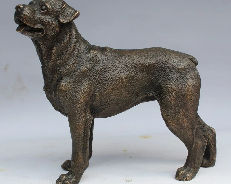 

7"Abstract Art Sculpture Decoration China Copper Bronze Dog Statue Figurine