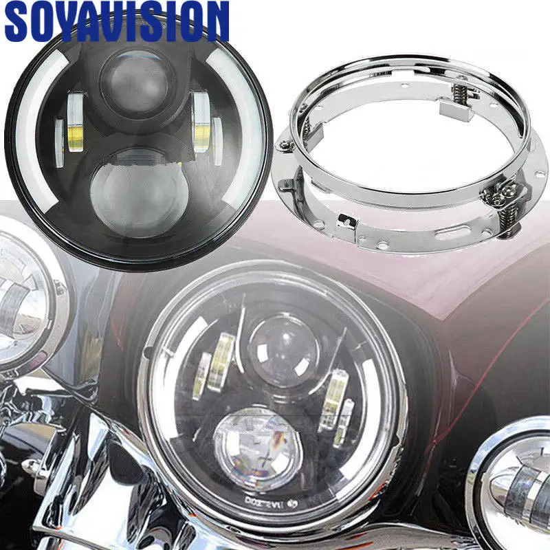 7-дюймовая светодиодная передняя фара для мотоцикла Harley 60 Вт проектор HID