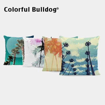 

Tropical Rainforest Cushion Plant Palm Trees Pillowcase Headboard Decorate Hotel Trees Throw Pillow Cushion Leaf 17*17 In Velvet