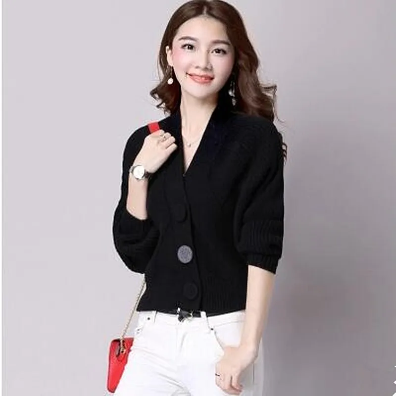 2017 High Quality Brand Autumn Winter Sweater Women Cardigan Sweater Loose single Breasted Women's Cashmere Sweater 6 colors