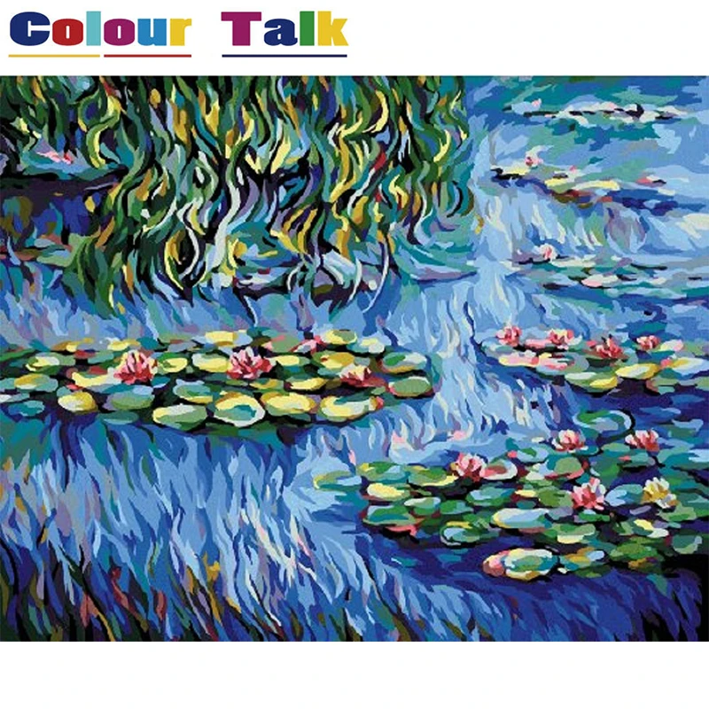 

Coloring by Numbers Painting Calligraphy Pictures Wallpaper Oil Painting by Numbers DIY on Canvas Drawing by Claude Monet P-0011