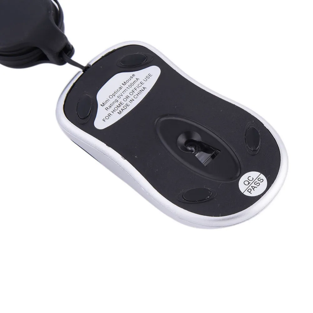 Мини Оптическая USB мышь для прокрутки мыши выдвижной кабель ноутбука ПК