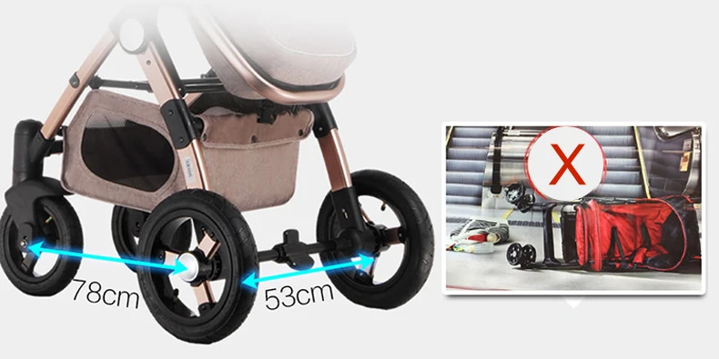 Золотая детская коляска высокого качества, CE Безопасность 3 в 1, детская коляска для новорожденных, детская коляска, Роскошная детская коляска