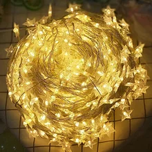 Светодиодный звезда гирлянды светодиодные огни AC220V 10 м/20 м/с возможностью погружения на глубину до 30 м/50 м/100 м гирлянда наружное Рождественское украшение Свадебная вечеринка Фея светодиодная гирлянда, освещение