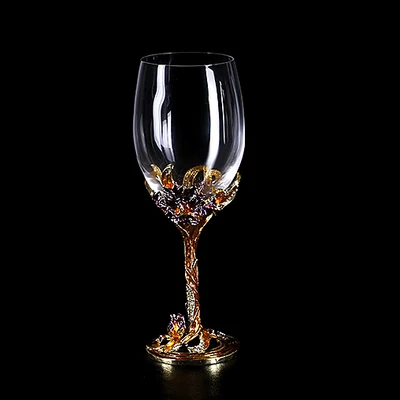 Эмаль Ирисы бессвинцовое Хрустальное стекло красное вино бокал wakeup набор бокал для вина чашка для шампанского свадебный подарок Питьевая утварь - Цвет: A glod 1pcs
