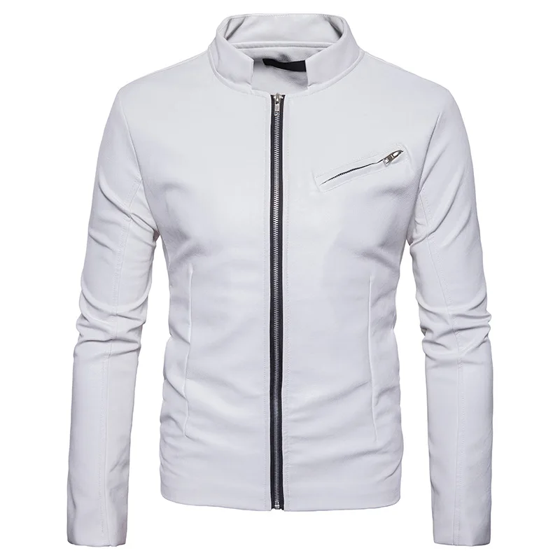 Men's Leather Slim handsome Korean leather jacket jacket collar leisure