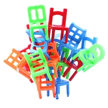 18 Uds Mini silla equilibrio bloques Juguete plástico montaje bloques apilamiento sillas niños educativo juego familiar equilibrio juguete de entrenamiento [