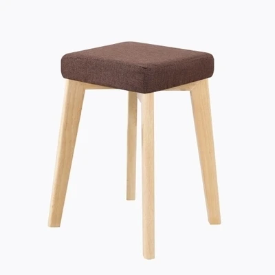 Louis Fashion Stools Ottomans Solid Wood Creative Dressing Nordic Fabric Can Be Disassembled and Washed Simple Modern Round - Цвет: G13