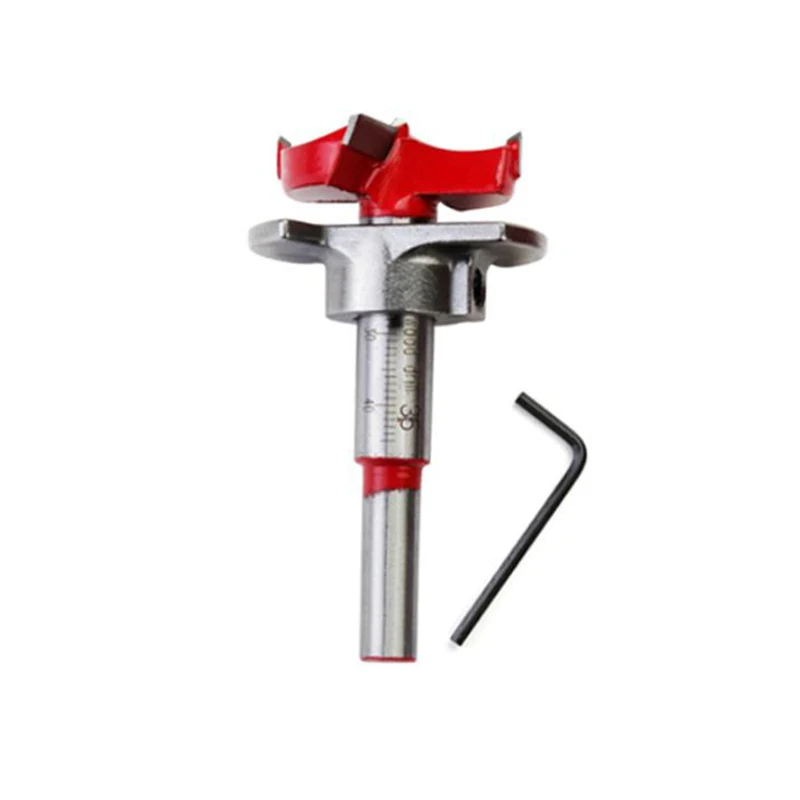 

35mm Spotting Drill Bit Hinge Open Hole Forstner Woodworking Cutter +Hex Wrench Hand Drilling Tool