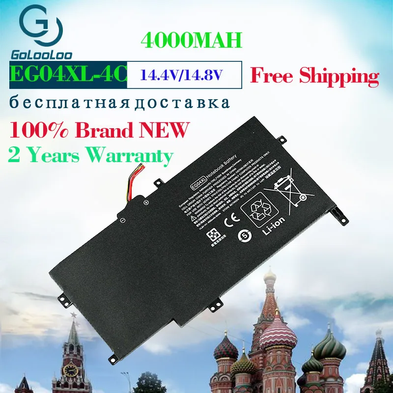 

Golooloo 4000mAh 14.4/14.8v laptop battery for Hp Envy EG04 EG04XL HSTNN-DB3T HSTNN-IB3T TPN-C103 C108 Envy 6-1001TU 1000sg