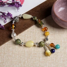 JIUDUO Natural Colorful Amber Beeswax Bracelet Hand With Women JIUDUO Natural Colorful Amber Beeswax Bracelet Hand With Women